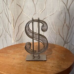 Contemporary Silver Dollar Sign Sculpture
